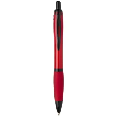 Stylo bille Nash en plastique recyclé avec garnitures noires (encre noire)