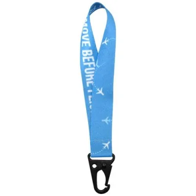 Étiquette à bagage Leif en RPET avec impression par sublimation et mousqueton