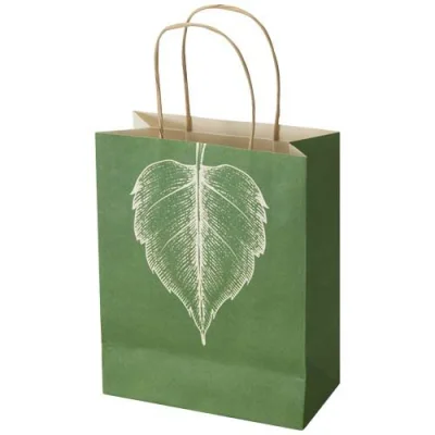 Sac en papier recyclé de type agricole, 150 g/m², avec anses torsadées - 18 x 9 x 23 cm