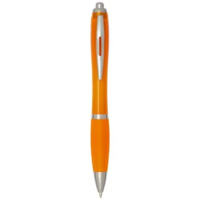 Stylo bille en plastique recyclé RCS avec corps et grip colorés (encre bleue) Nash