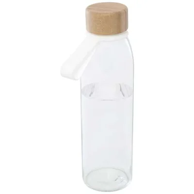 Bouteille d'eau en verre Porto de 500 ml avec poignée en silicone et couvercle en bambou