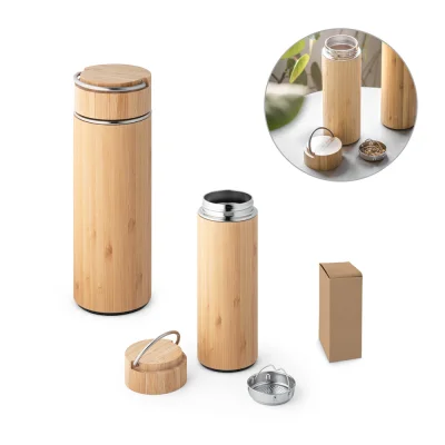 Sow – Thermos 440mL en bambou et acier inox