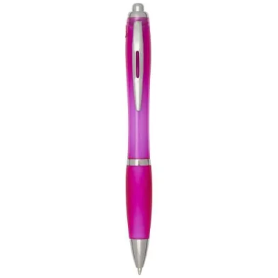 Stylo bille en plastique recyclé RCS avec corps et grip colorés (encre noire) Nash