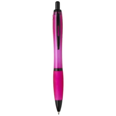 Stylo bille Nash en plastique recyclé avec garnitures noires (encre noire)