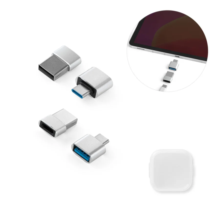 Minsky – Jeu de 2 adaptateurs USB-A / USB-C en aluminium