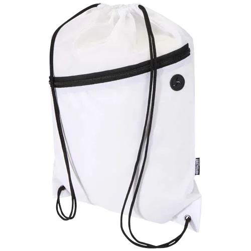 Sac à cordon Oriole en RPET avec poche avant zippée, 5 L