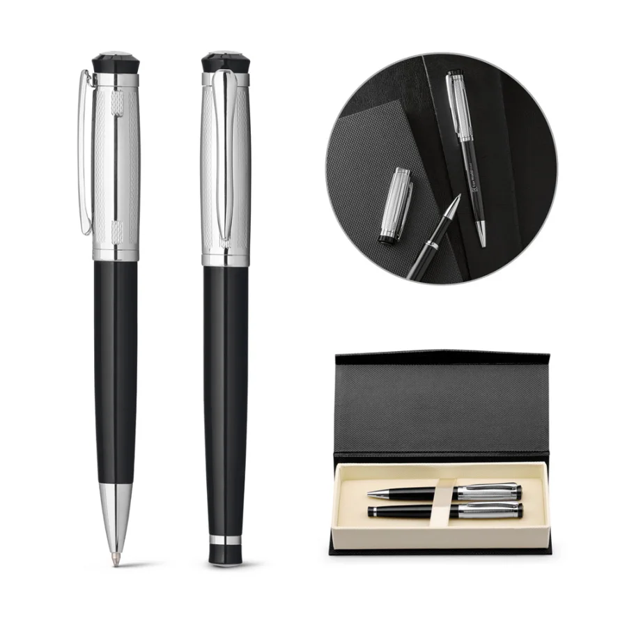 Orlando – Set de stylo et de roller en métal avec clip