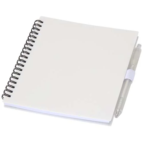 Ensemble carnet à couverture souple en plastique recyclé et stylo bille (encre bleue) Niove