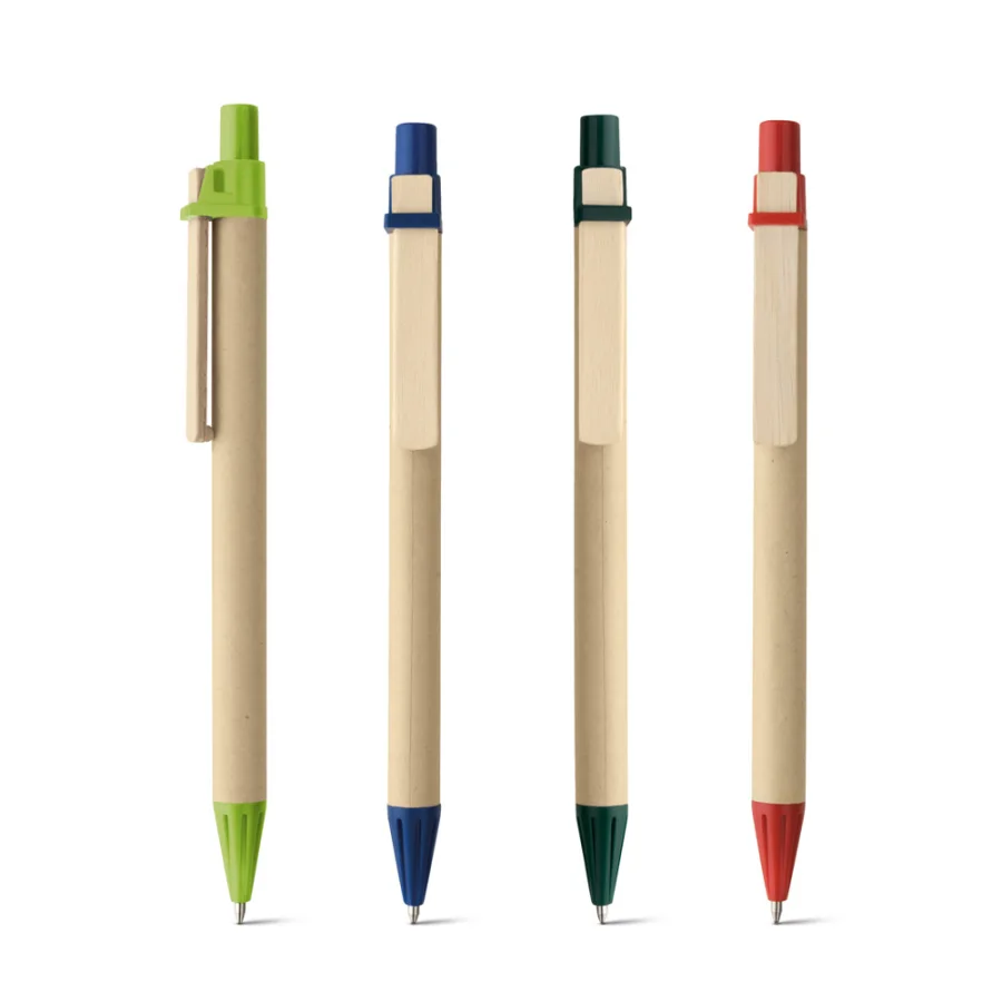 Nairobi – Stylo à bille en papier kraft et clip en bois