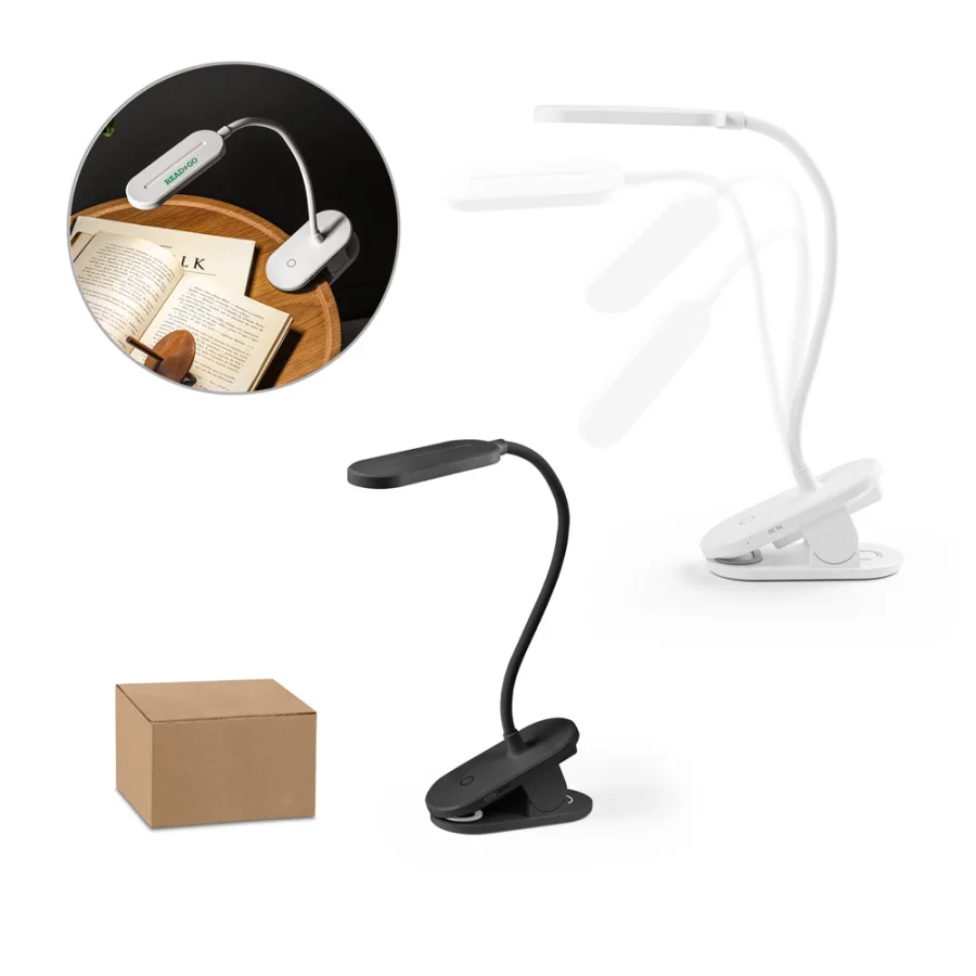 Nesbit II – Lampe de bureau portable avec clip et autonomie de 30h en rABS 65%