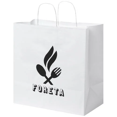 Sac en papier Kraft 80-90 g/m² avec poignées torsadées, 34 x 20 x 35 cm