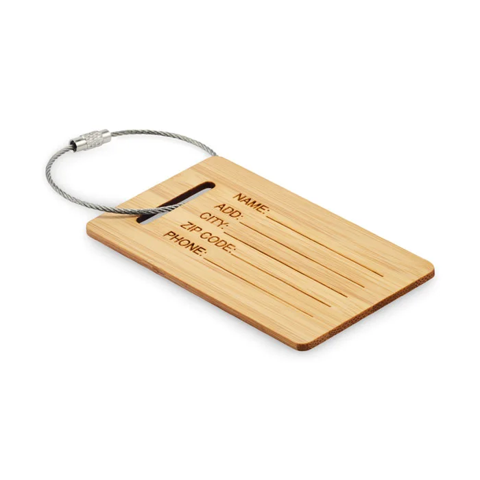 Mio – Étiquette de bagage en bambou