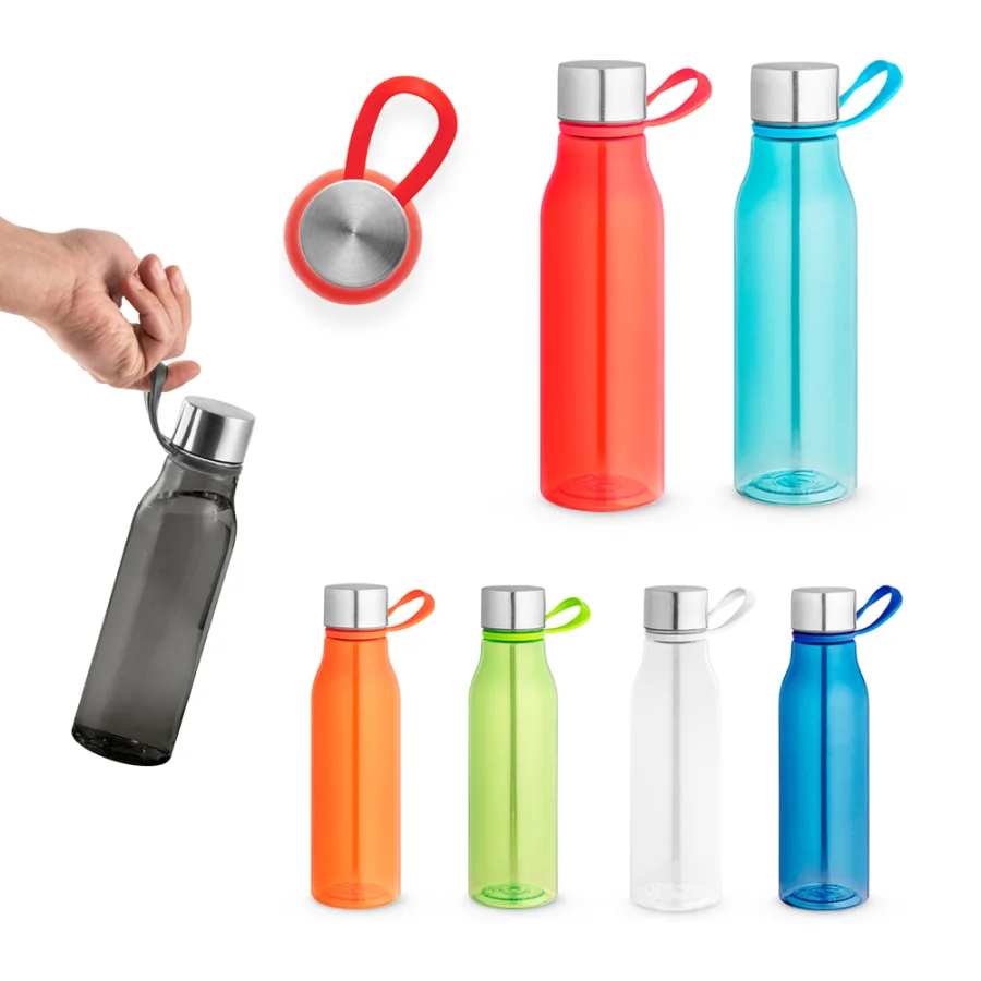 Senna – Bouteille en PET recyclé (100 % rPET) avec une finition brillante translucide
