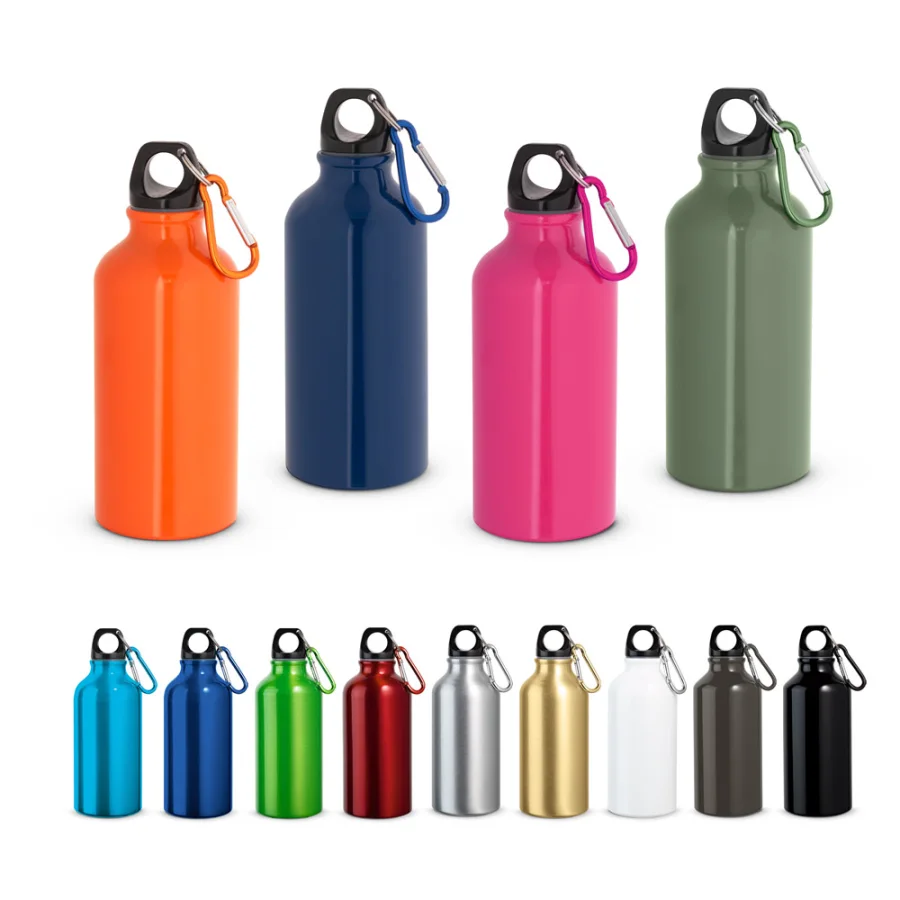 Landscape S – Bouteille de sport 400mL en aluminium avec mousqueton