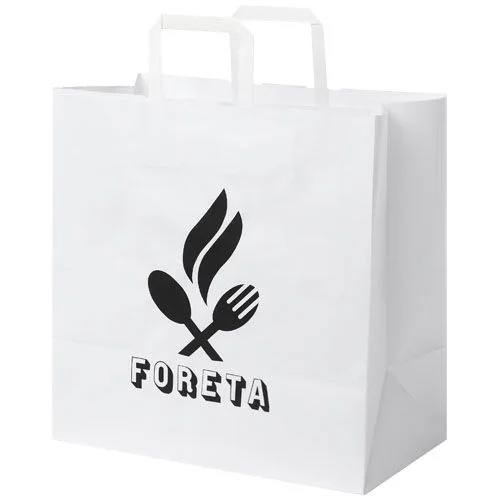 Sac en papier Kraft 80-90 g/m² avec poignées plates, 34 x 20 x 35 cm