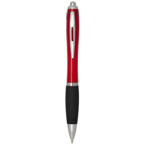 Stylo bille en plastique recyclé RCS avec corps coloré et grip noir (encre noire) Nash
