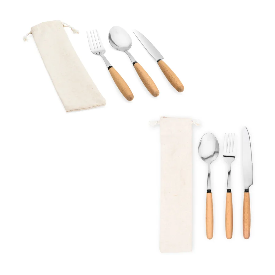 Boulud – Set de 3 pièces en bois d'acacia