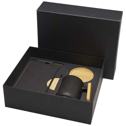 Coffret cadeau Laura avec carnet à couverture rigide A5 et stylo bille (encre noire)
