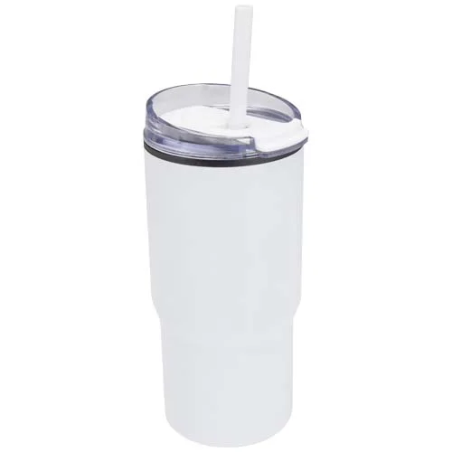 Gobelet isotherme à double paroi Westin 540 ml en RCS recyclé, avec paille