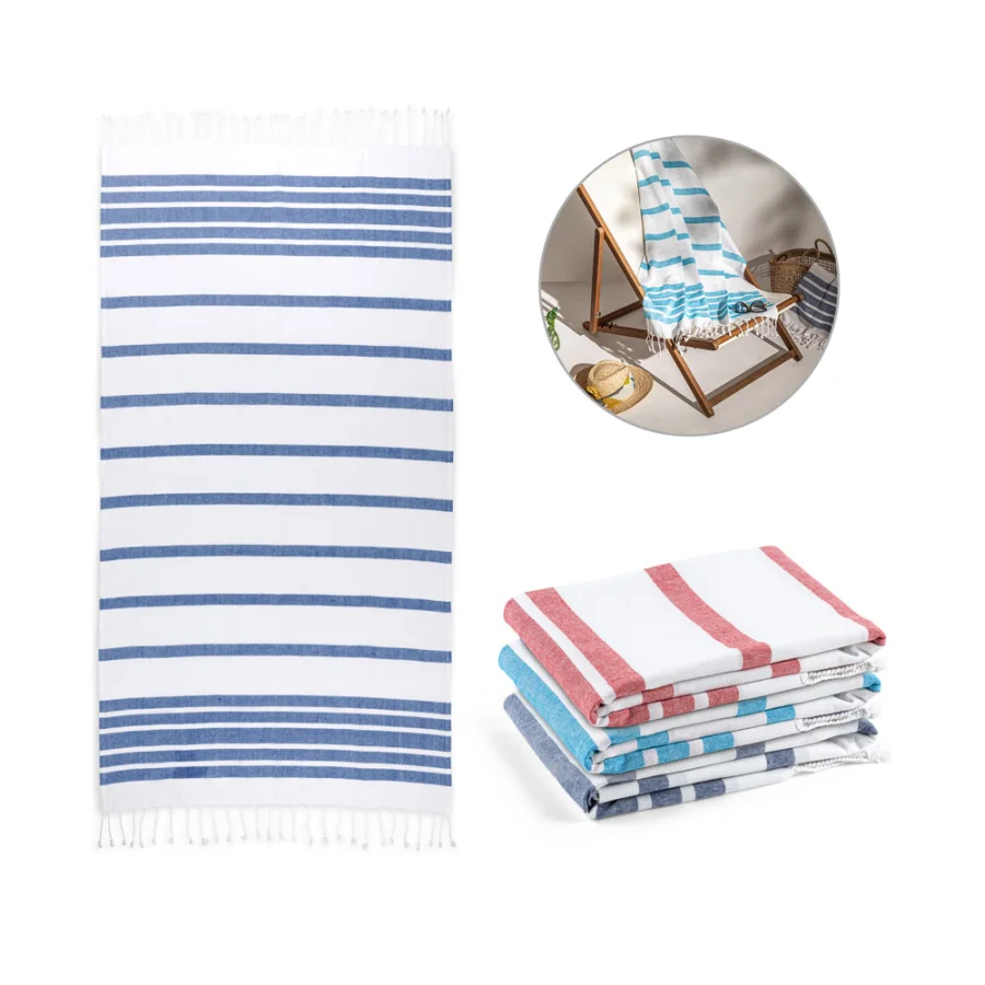 Sardenha – Serviette de plage en coton (70% recyclé) et polyester (30% recyclé) (180 g/m²)