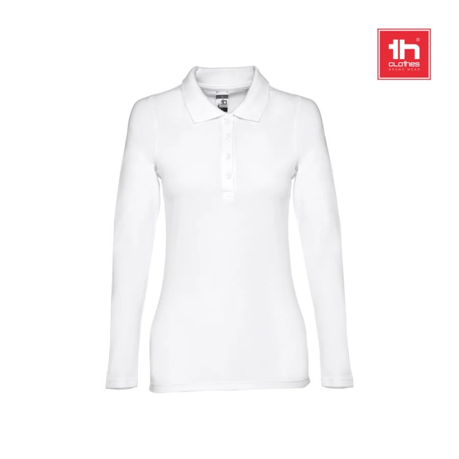 THC Bern Women WH – Polo à manches longues pour femmes en coton cardé