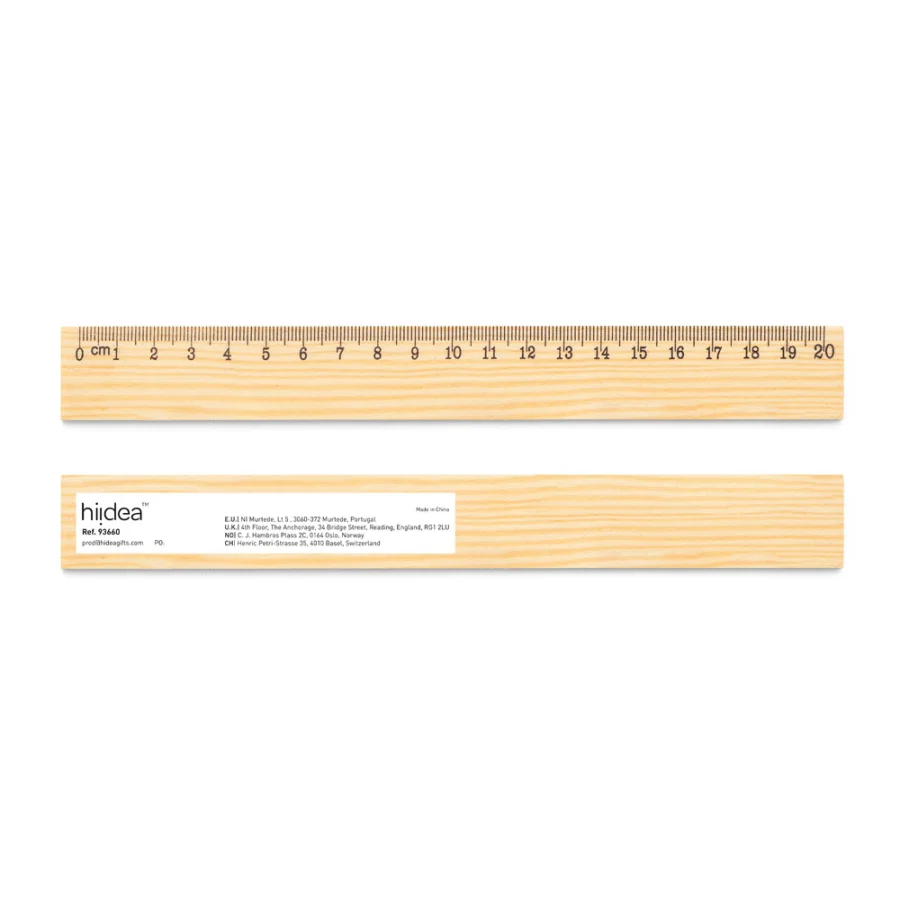 Wesley 20 – Règle en bois de pin avec échelle graduée de 20 cm