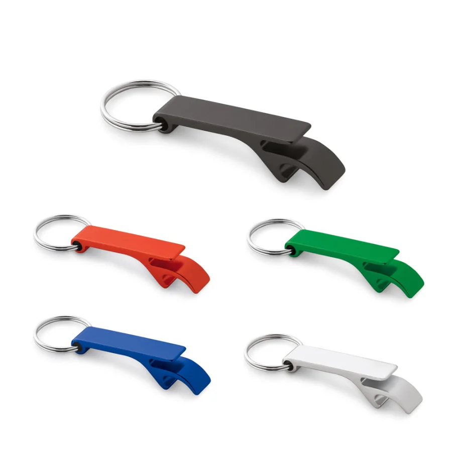 Re-Baitt – Porte-clés avec décapsuleur en aluminium recyclé (100% rAL)