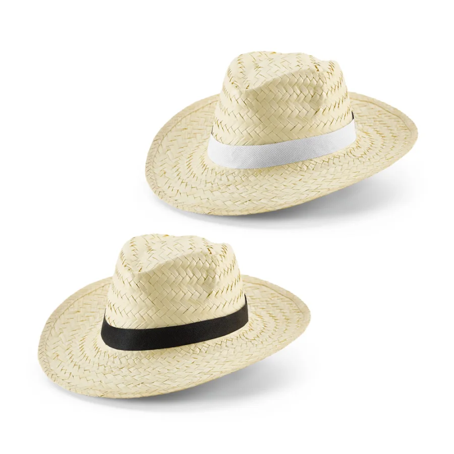 Edward Poli – Chapeau de paille naturelle avec bande en polyester