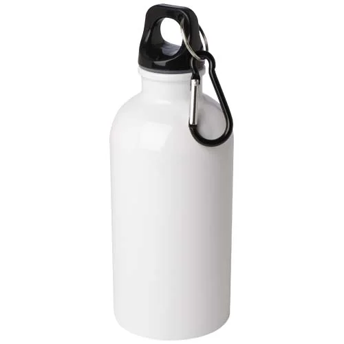 Bouteille d'eau Oregon de 400 ml simple paroi en acier recyclé certifié RCS avec mousqueton
