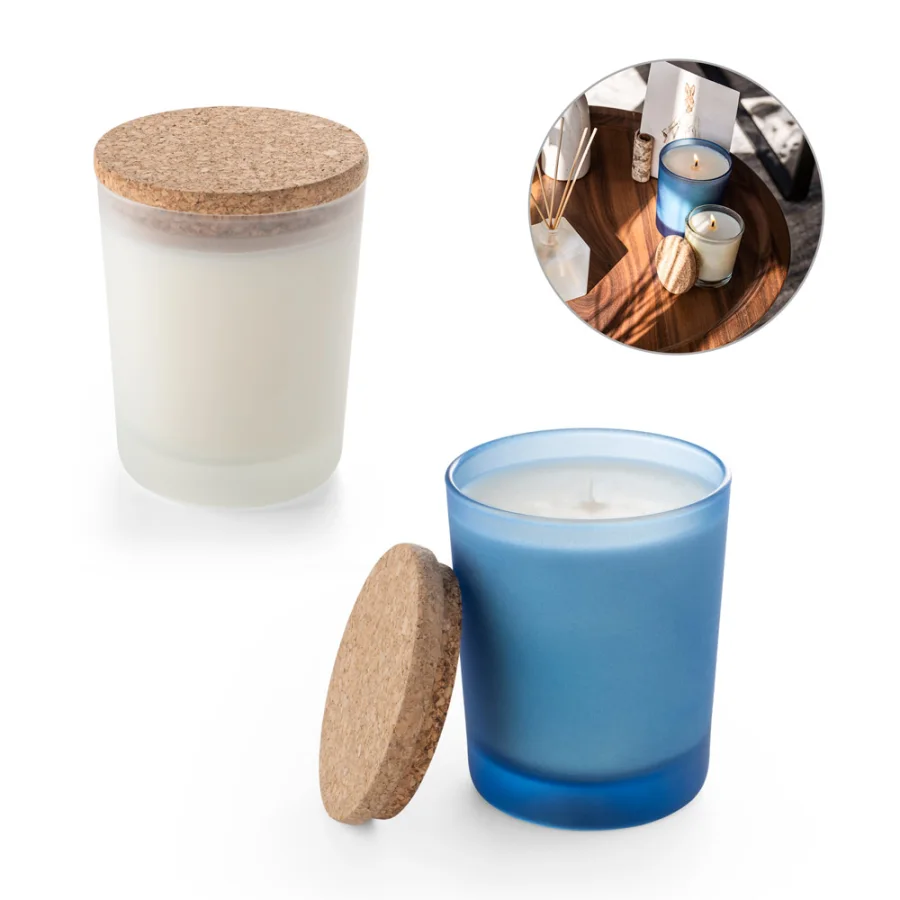 Duval – Bougie aromatique dans une coupe en verre avec couvercle en liège 180 g