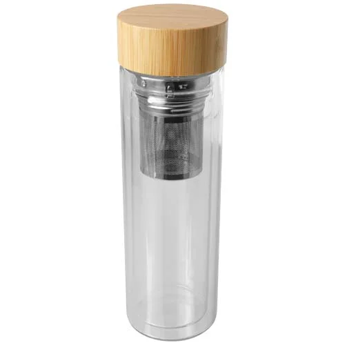 Bouteille à infusion Bailey en verre borosilicate de 400 ml avec couvercle en bambou
