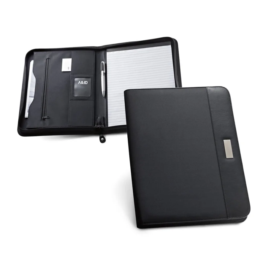Paszo – Porte-documents A4 en PU et microfibre avec bloc de pages lignées