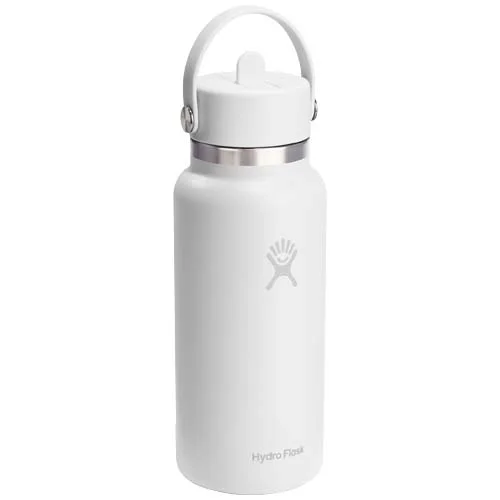 Gourde isotherme en acier inoxydable Hydro Flask à large goulot, d'une contenance de 946 ml, avec bouchon à paille