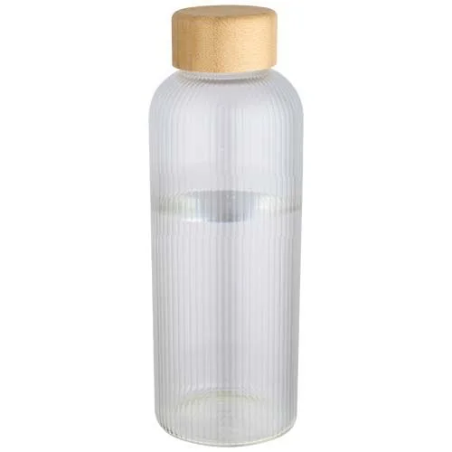 Bouteille en verre borosilicate Mirage simple paroi de 650 ml avec couvercle en bambou