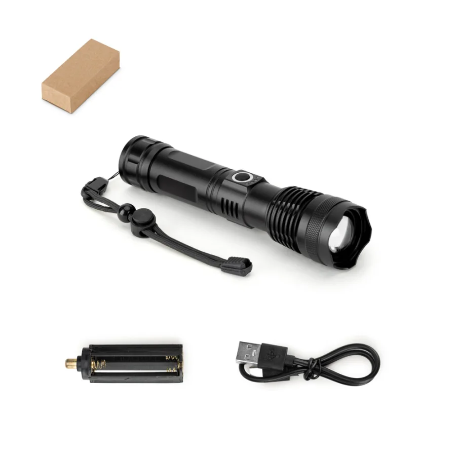 Yvian – Lampe torche rechargeable de 10 W en aluminium (100% rAL)