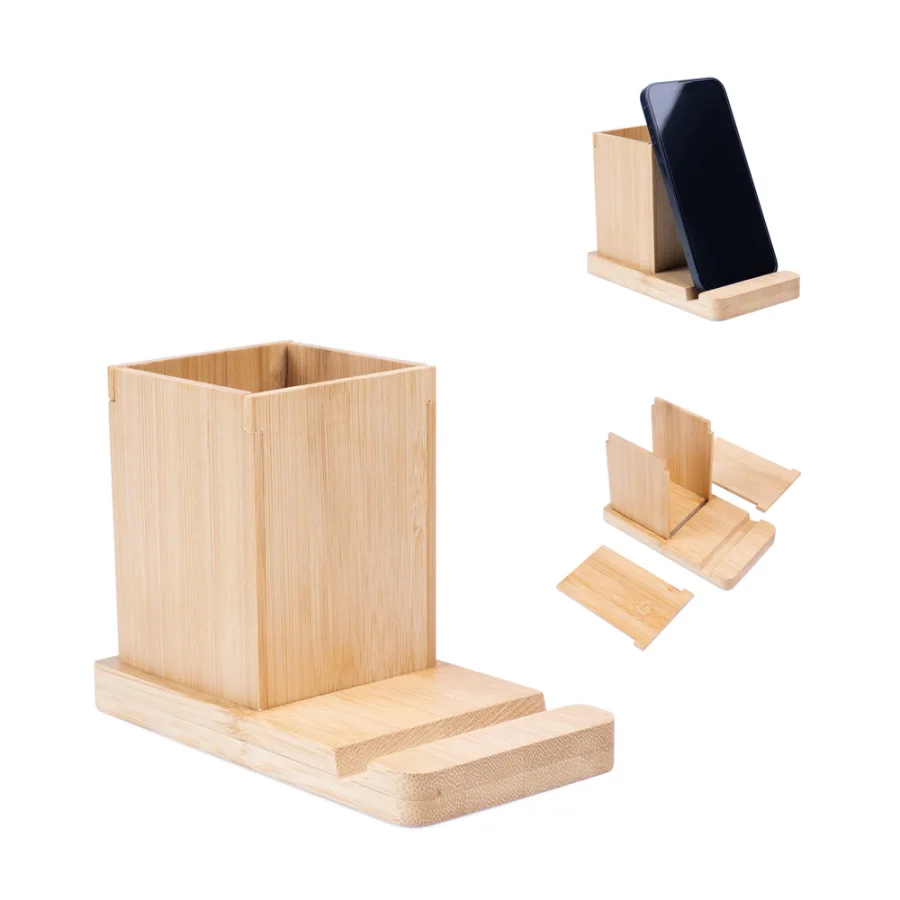 Erwin – Set de bureau avec support pour téléphone portable et gobelet