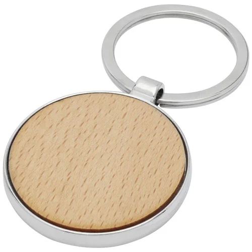 Porte-clés rond Moreno en bois de hêtre
