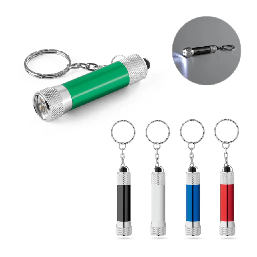 Re-Lergan – Porte-clés en aluminium (92 % recyclé) avec lampe de poche LED à 3 lumières