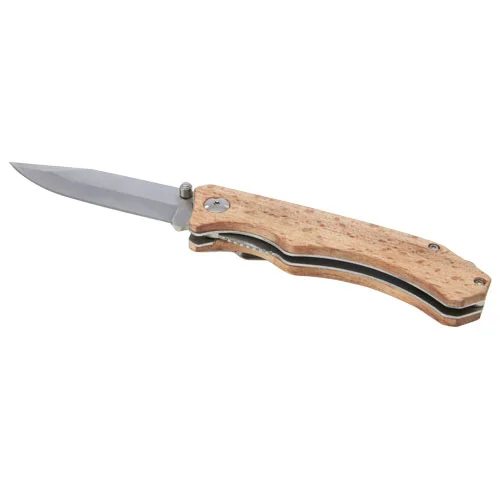 Couteau de poche en bois Dave avec clip de ceinture