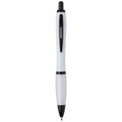 Stylo bille Nash en plastique recyclé avec garnitures noires (encre noire)