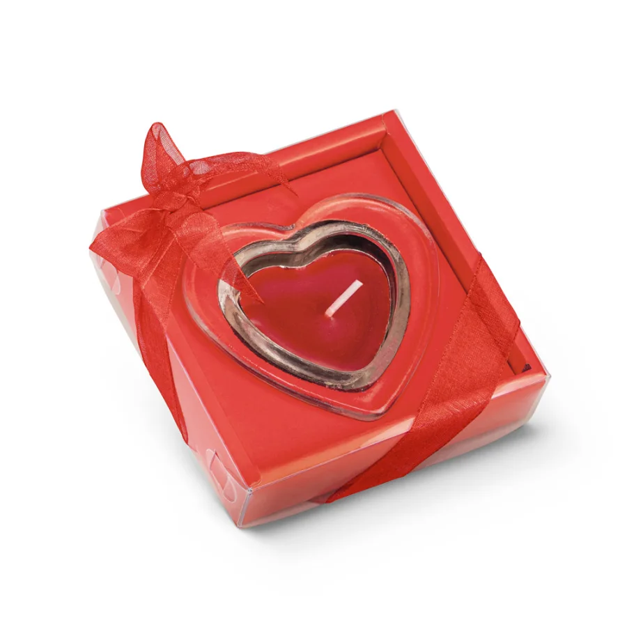 Sweet – Bougie en forme de coeur et base en verre