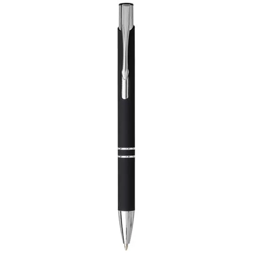 Stylo bille rétractable doux au toucher Moneta (encre noire)