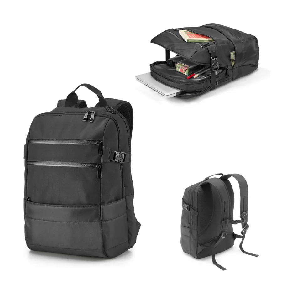Zippers Bpack – Sac à dos pour ordinateur portable 15.6'' en polyester 300D et jacquard 840D