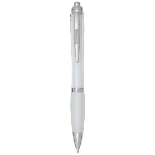 Stylo bille en plastique recyclé RCS avec corps et grip colorés (encre noire) Nash