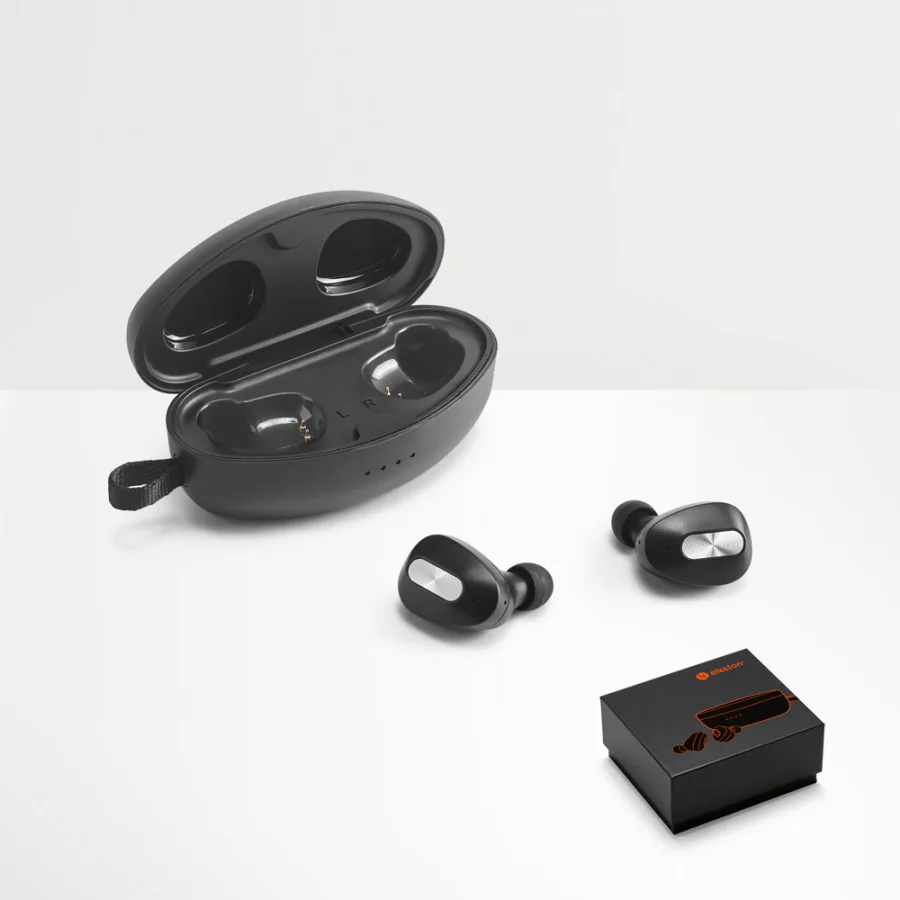 Descry – Chargeur sans fil en zinc et ecouteurs sans fil en métal et ABS