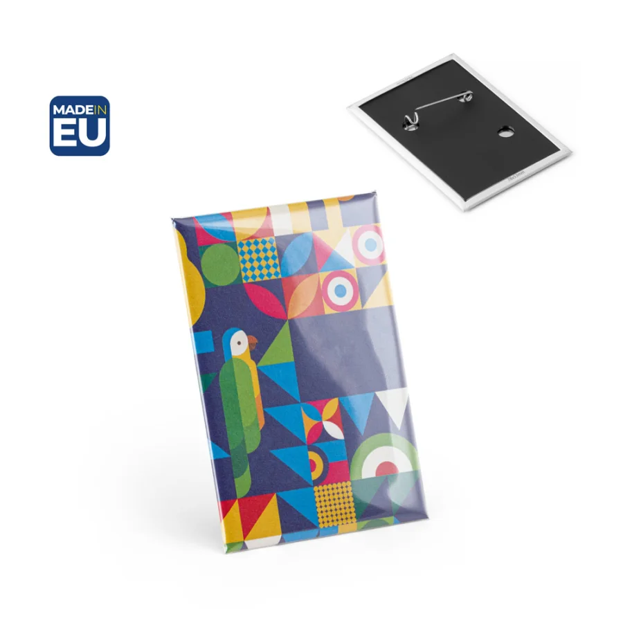 Button PIN 13. Pin's rectangulaire vertical avec épingle
