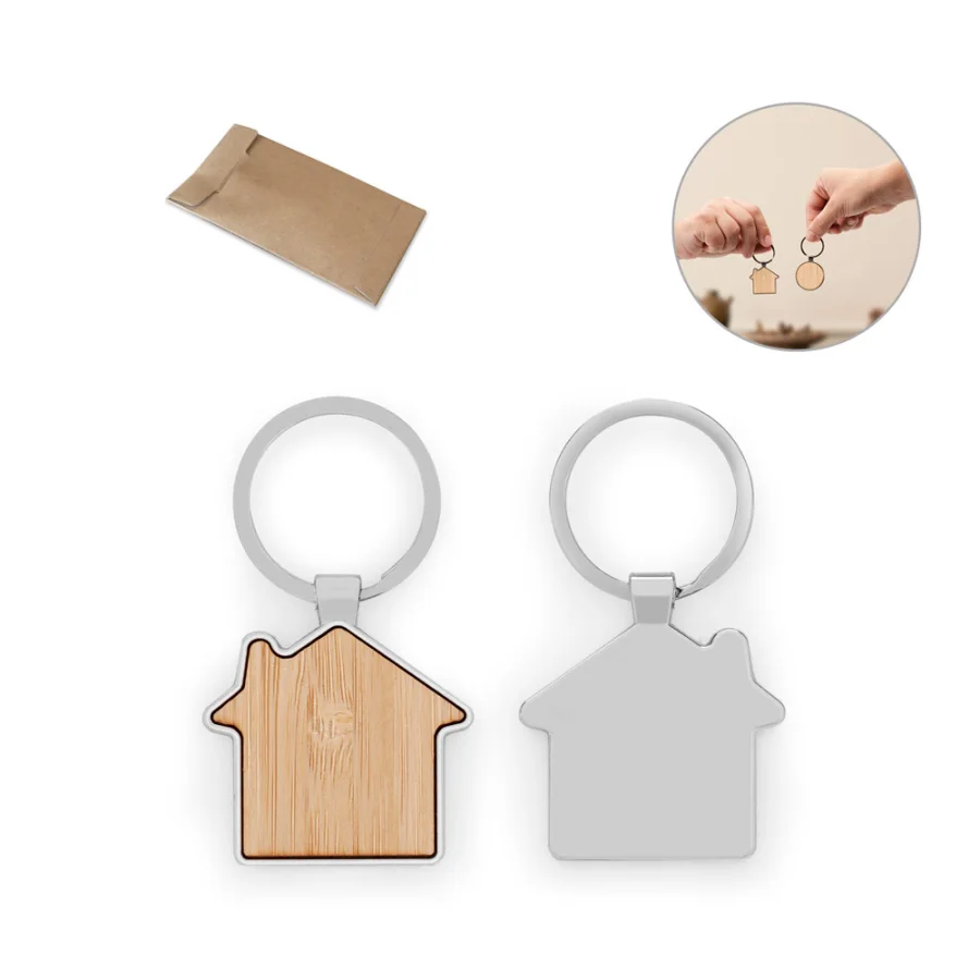 Gaston House – Porte-clés en forme de maison en zinc et bambou