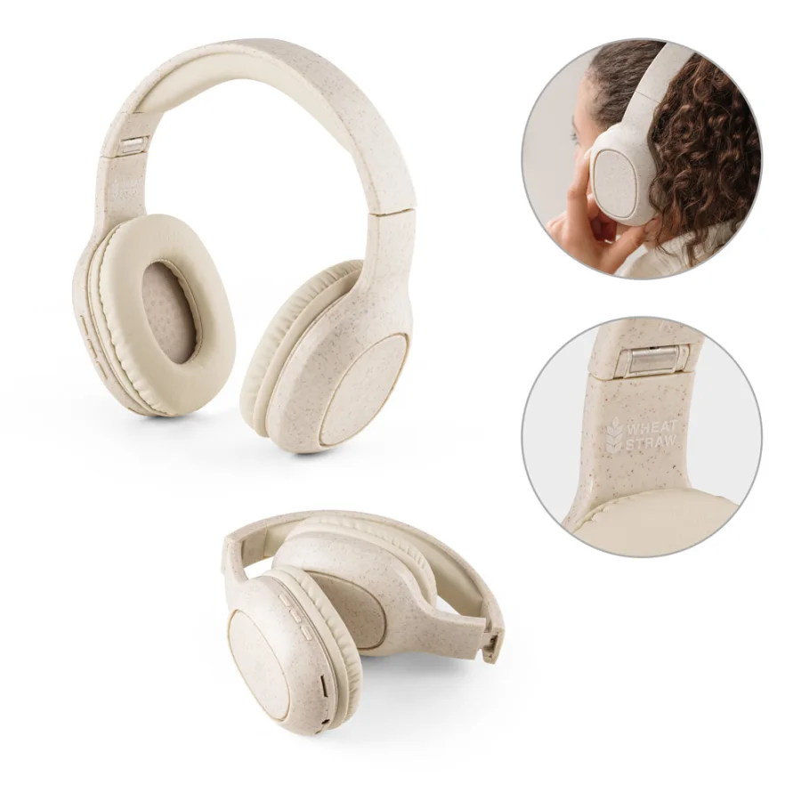Feynman – Casque sans fil pliable avec autonomie de 4 heures en paille