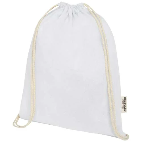Sac avec cordon Oregon en coton recyclé 140 g/m² certifié GRS