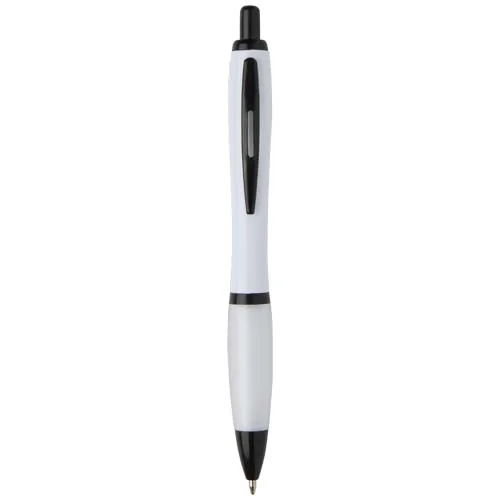 Stylo bille Nash en plastique recyclé avec garnitures noires (encre noire)